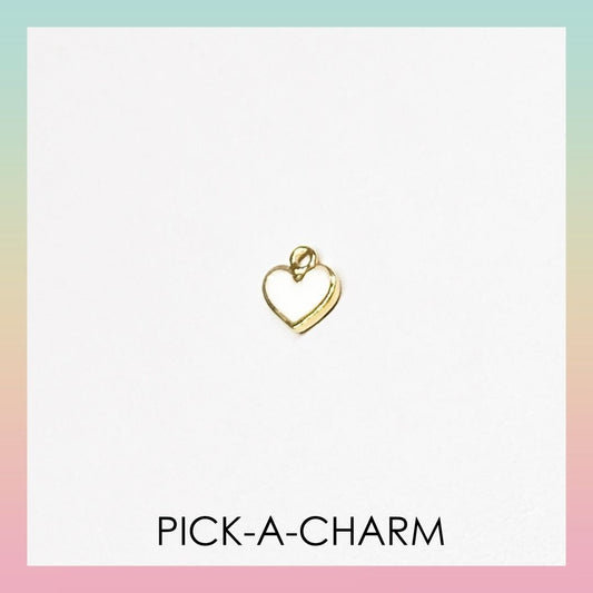 Charm - Tiny White Heart