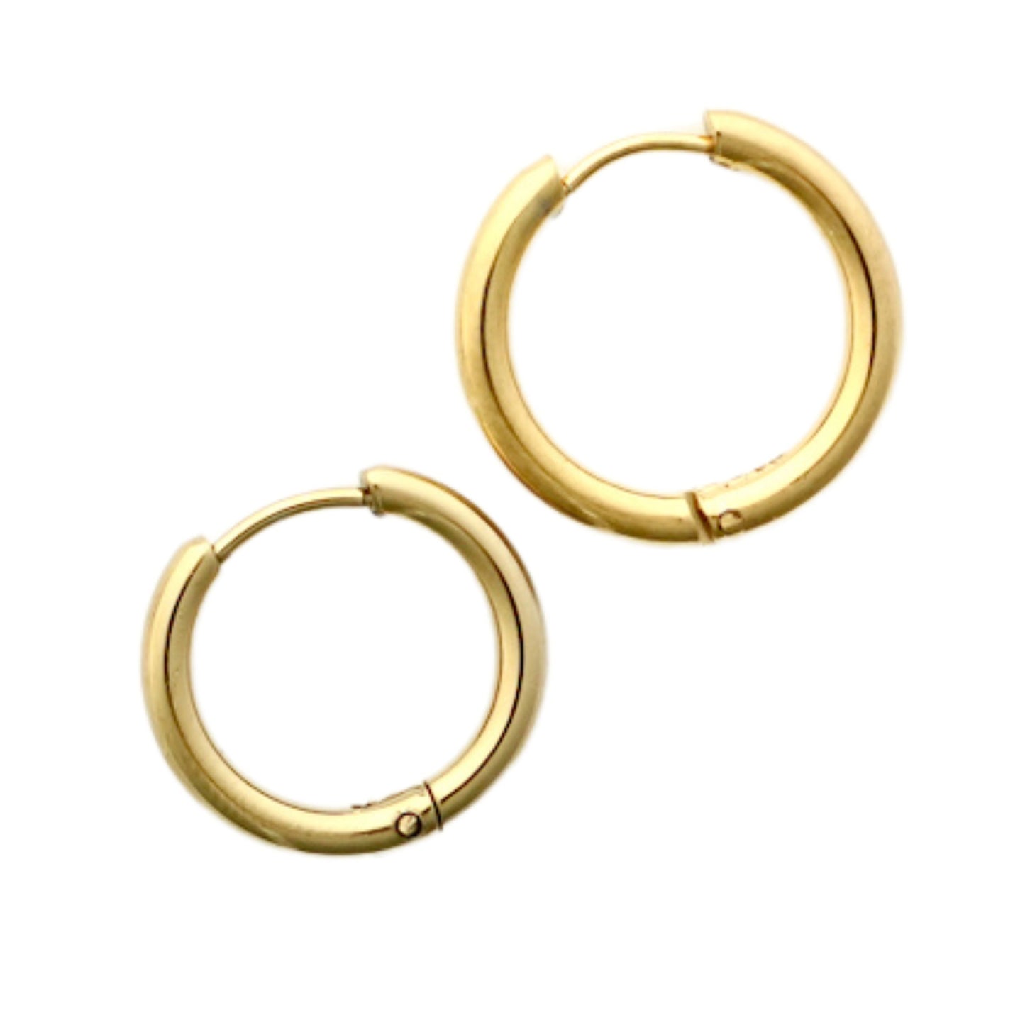 Huggie Earrings - Scarlett Hoop Gold 14mm