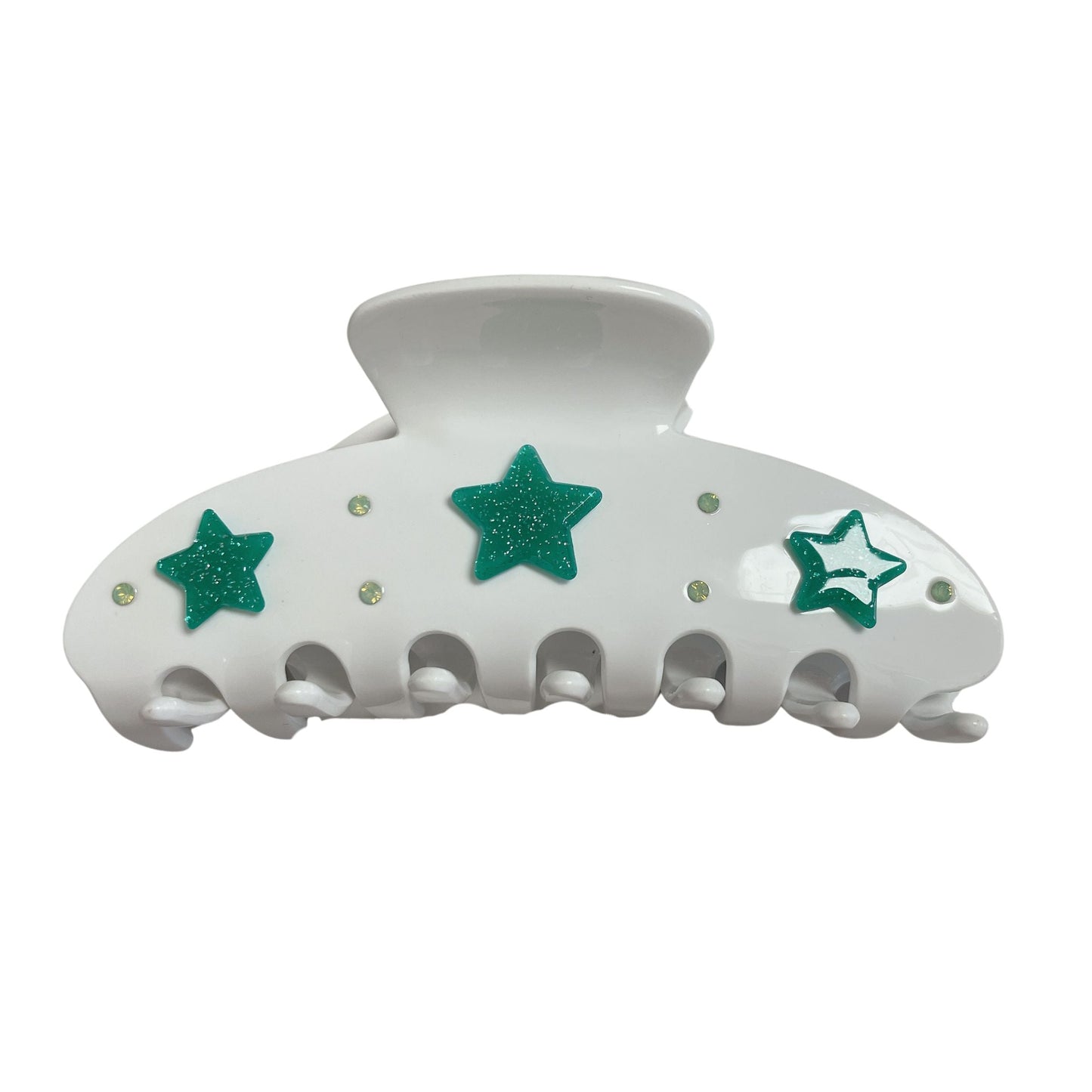 Hair Clip - Haley White Green