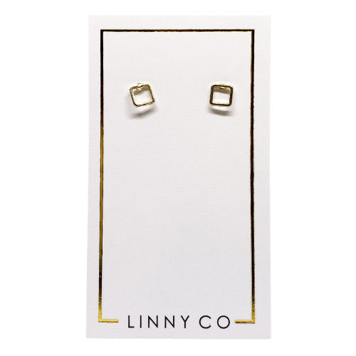 Studs - Gold Open Square