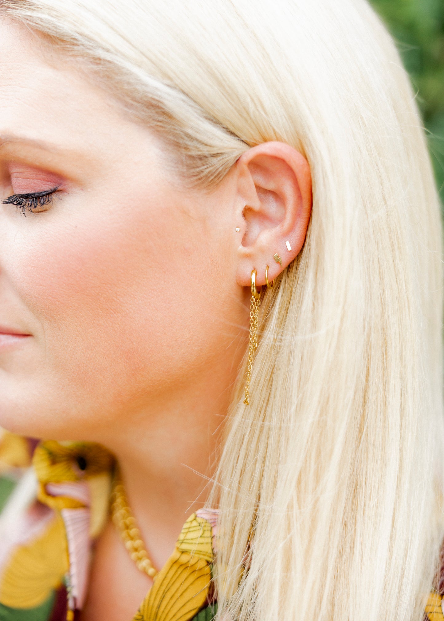 Screwback Stud Earrings - Micro Lightening Bolt