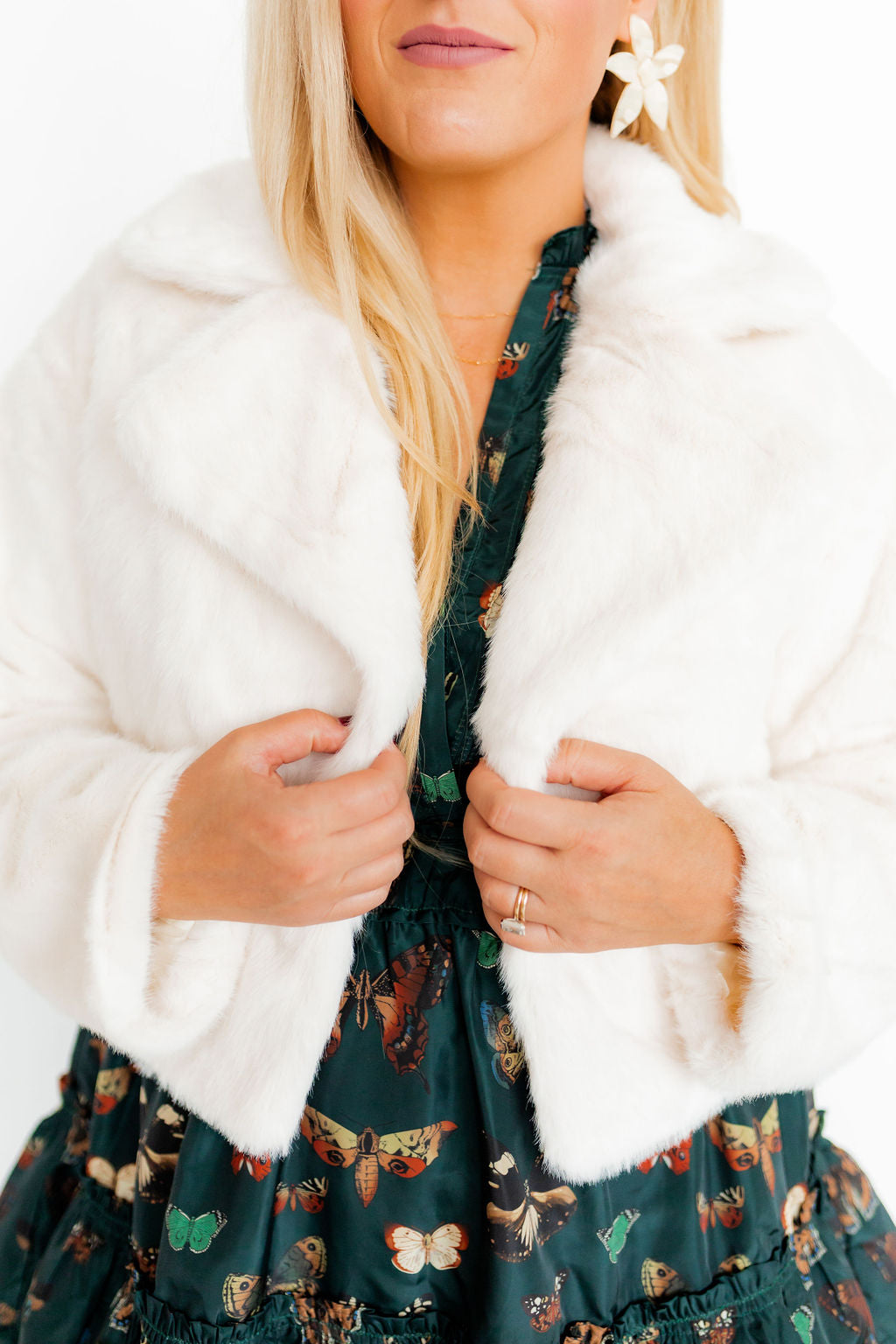 Kelly Cropped Faux Fur Jacket