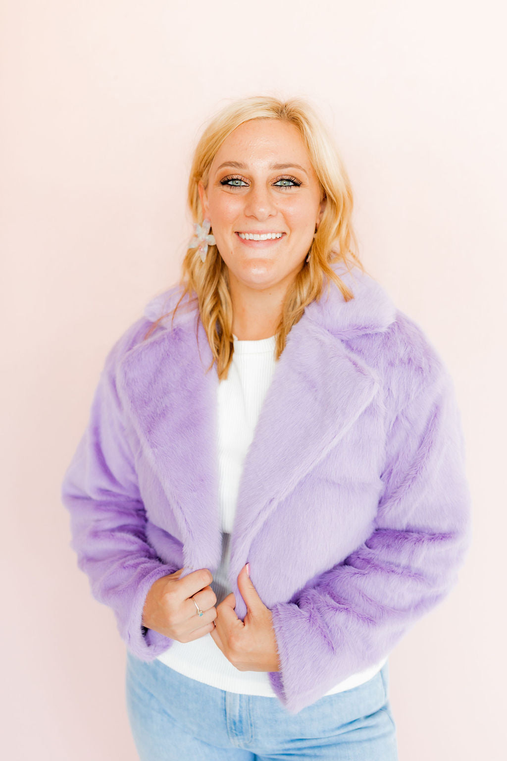 Kelly Cropped Faux Fur Jacket