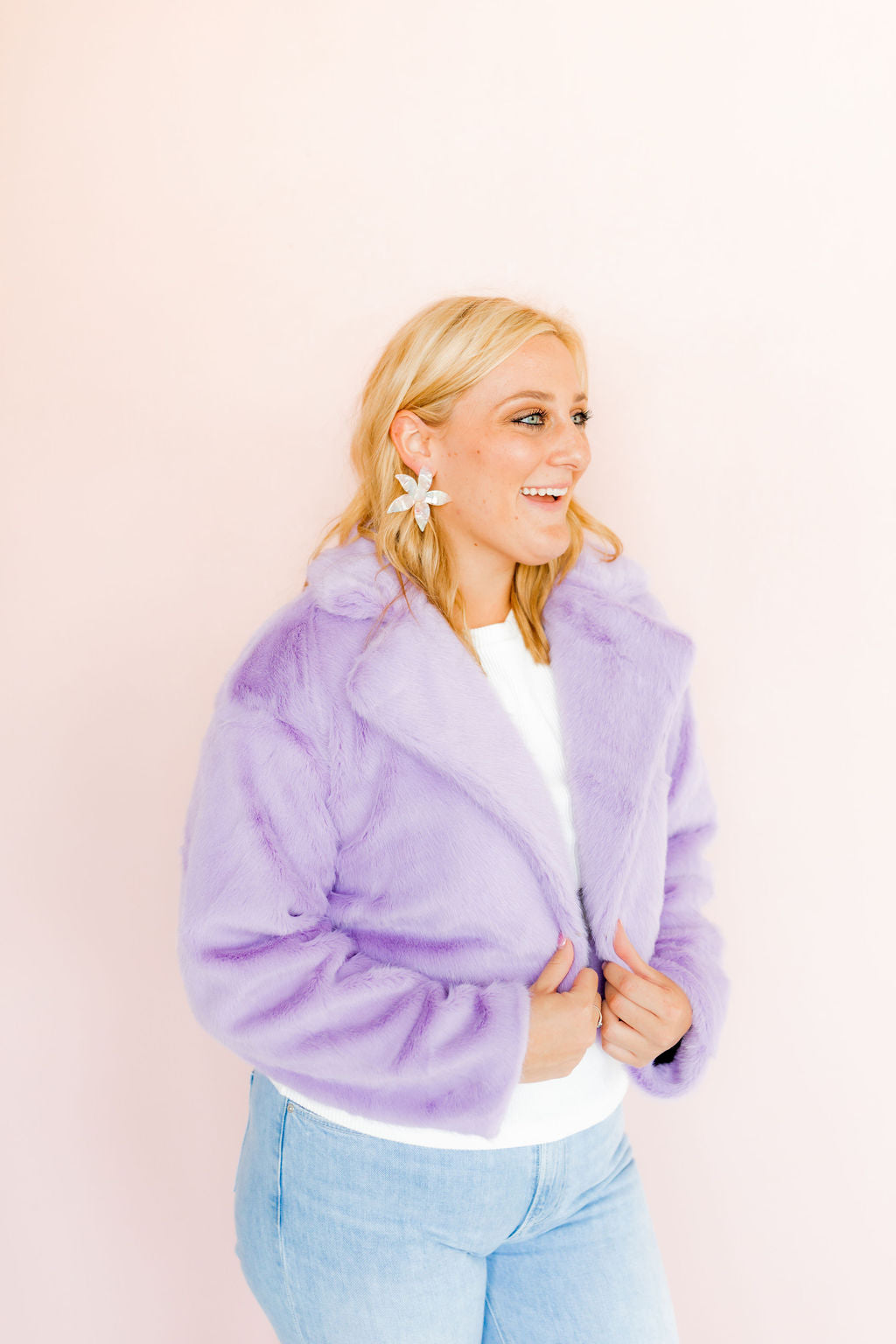 Kelly Cropped Faux Fur Jacket