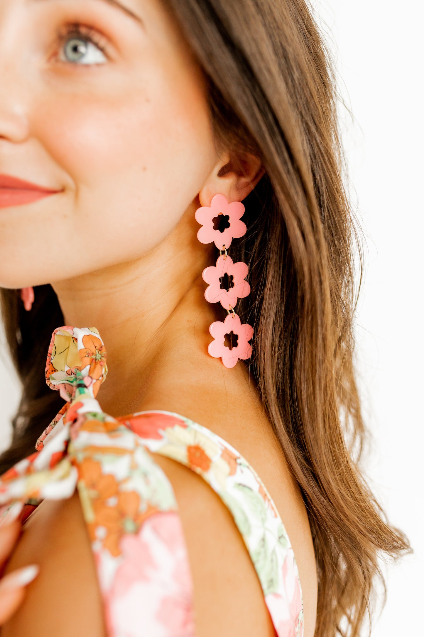 Zoey Statement Earrings - Bright Coral