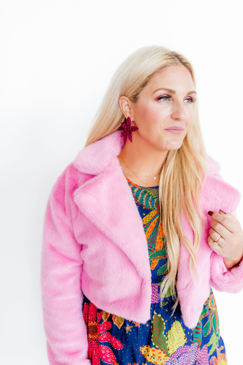 Kelly Cropped Faux Fur Jacket