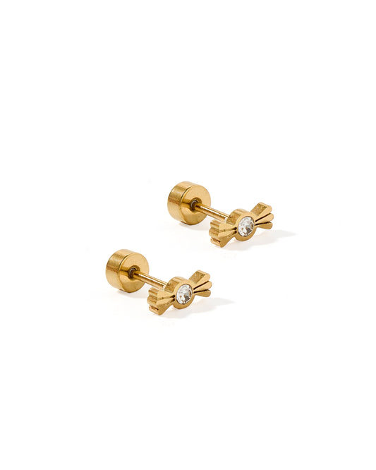 Screwback Stud Earrings - Kate Candy Gold