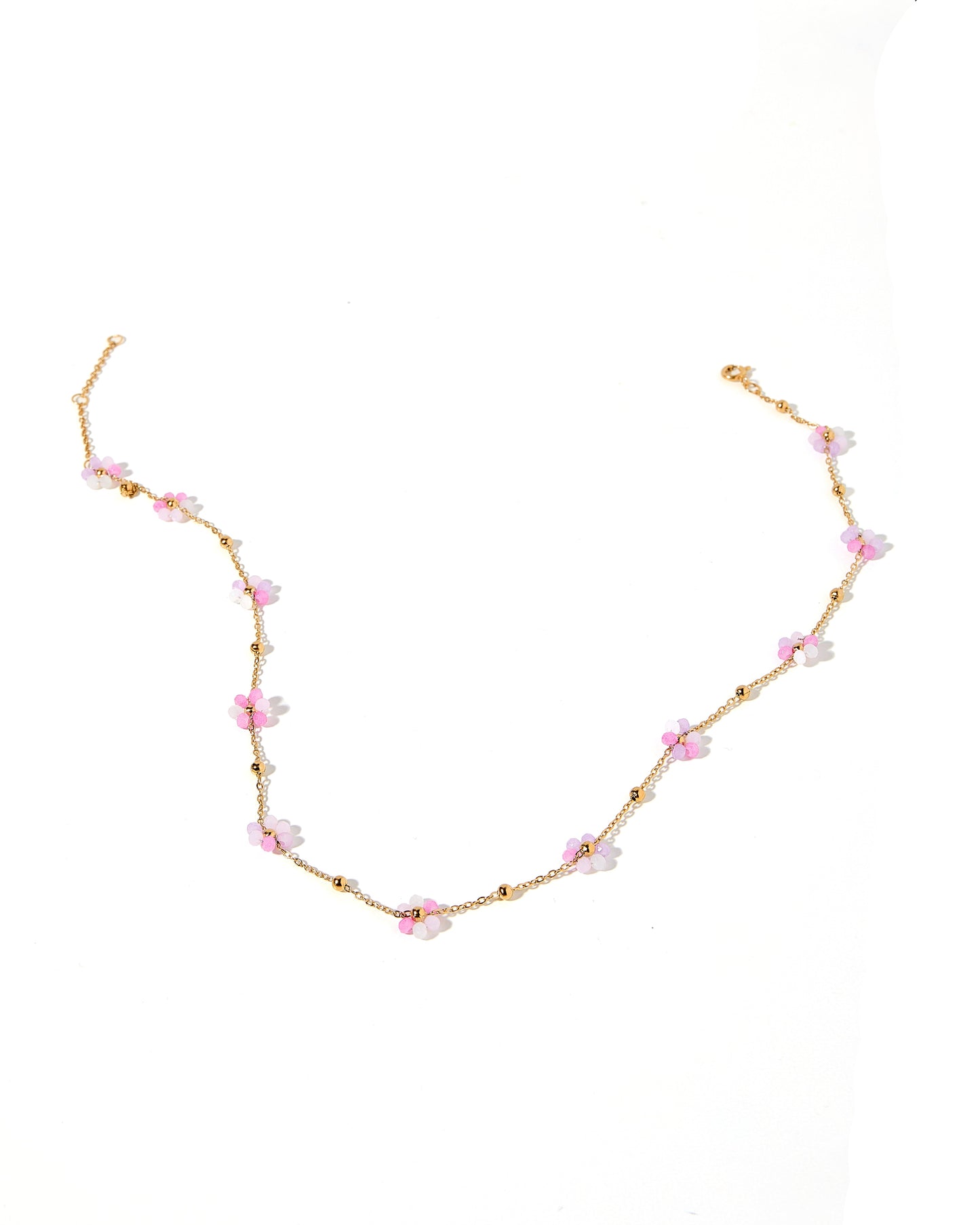 Necklace - Gracie Flower Pink Multi