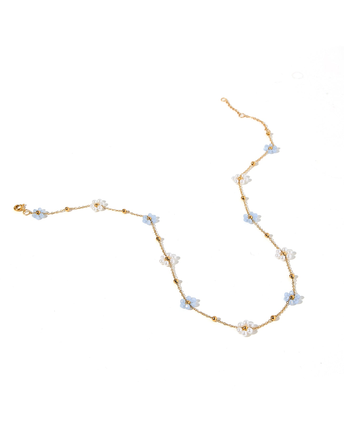 Necklace - Gracie Flower Blue