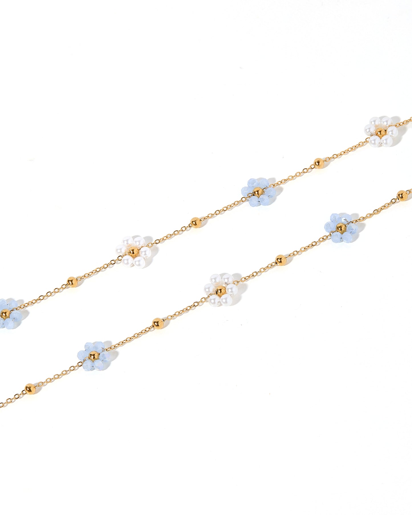 Necklace - Gracie Flower Blue