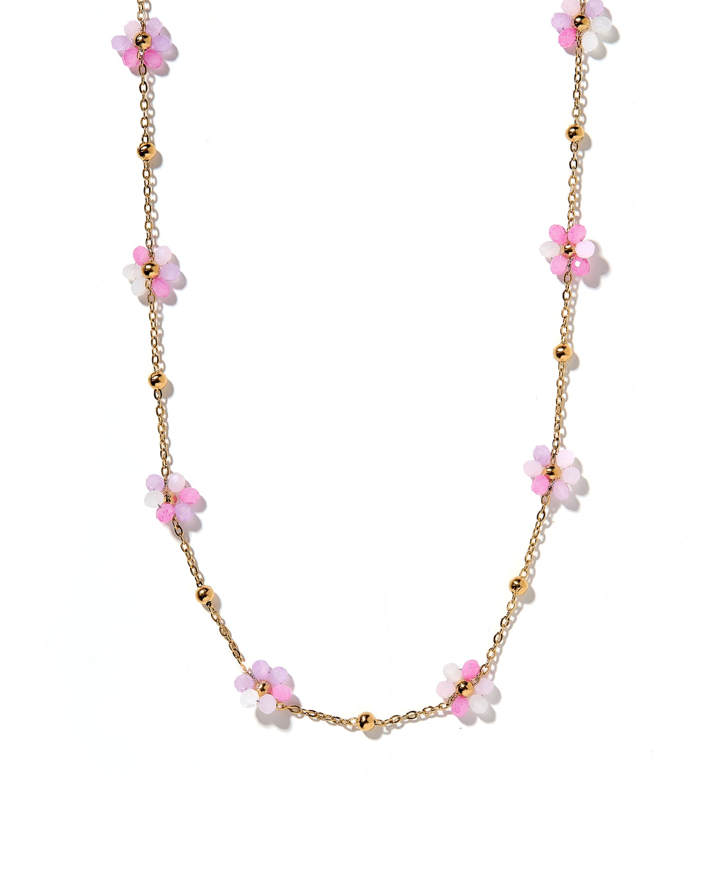 Necklace - Gracie Flower Pink Multi