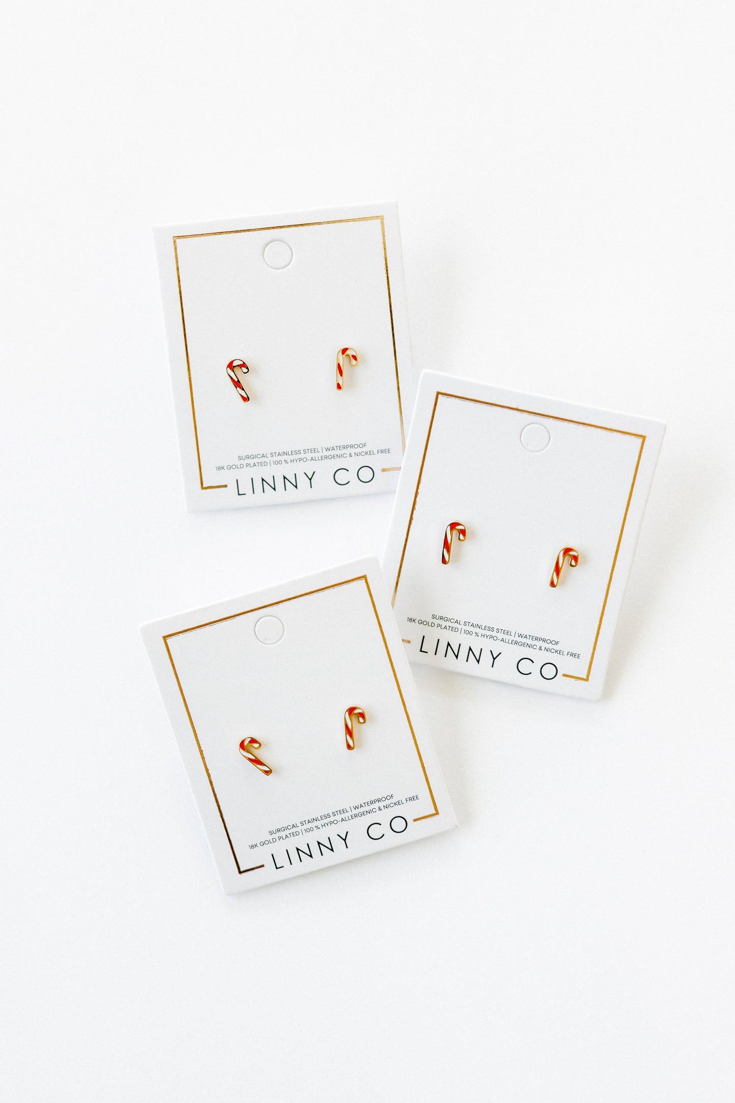 Screwback Stud Earrings - Peppermint Twist