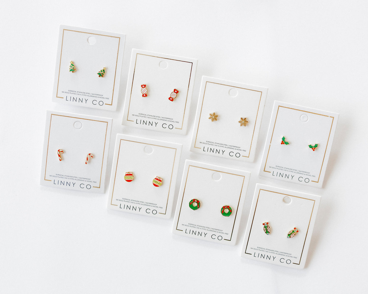 Screwback Stud Earrings - Peppermint Twist