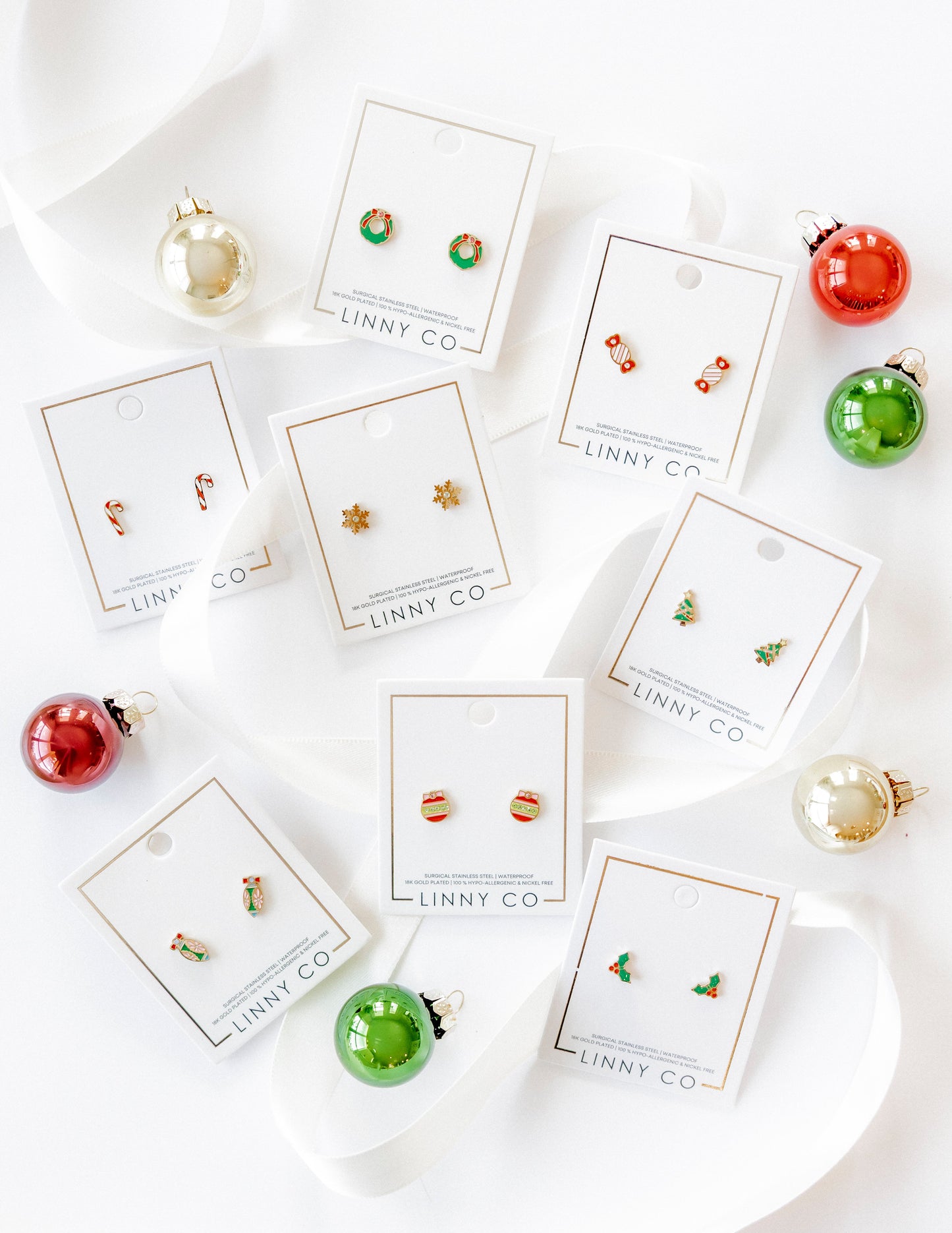 Screwback Stud Earrings - Peppermint Twist