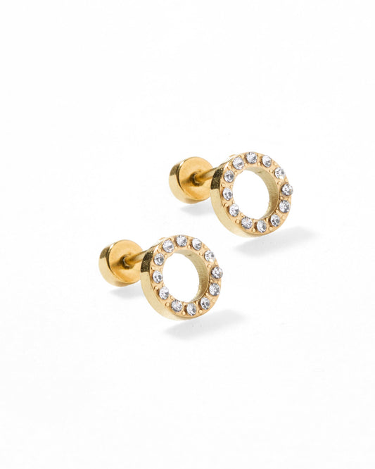 Screwback Stud Earrings - Lainey Gold