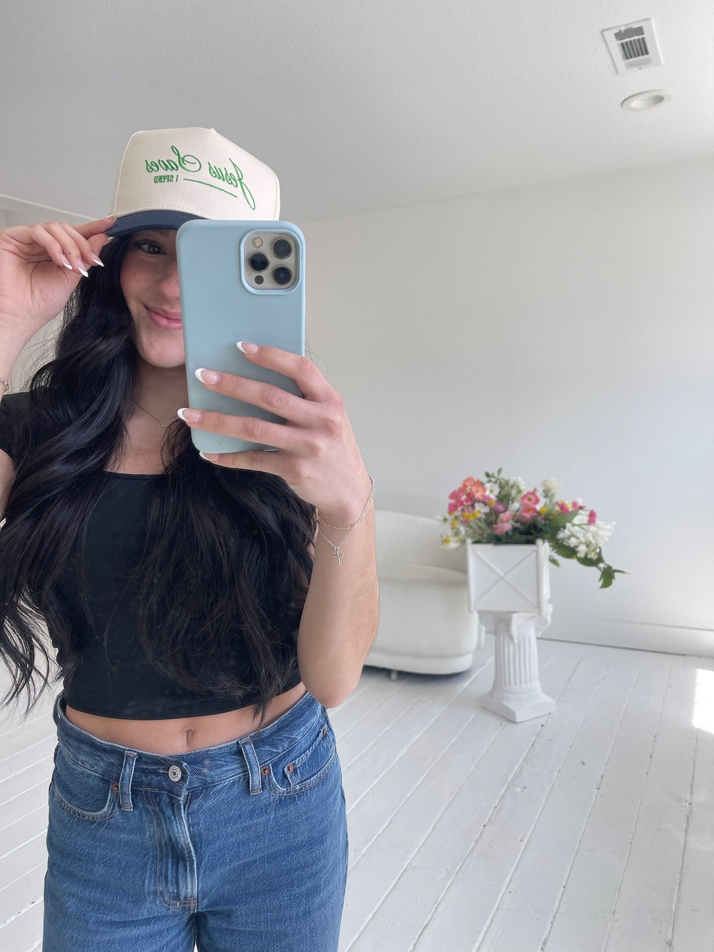 Jesus Saves, I Spend - Navy Vintage Trucker Hat