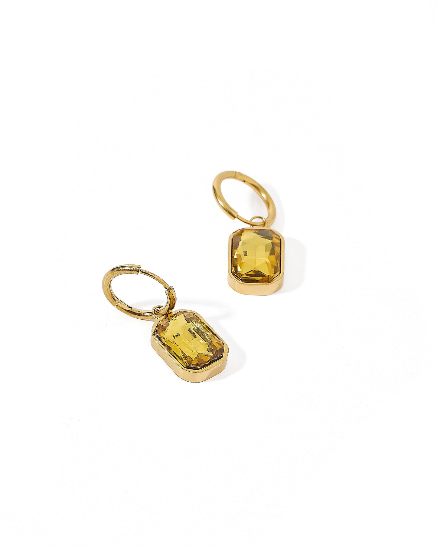 Linny Co Diana Huggie Charm Earring with Stone Charm