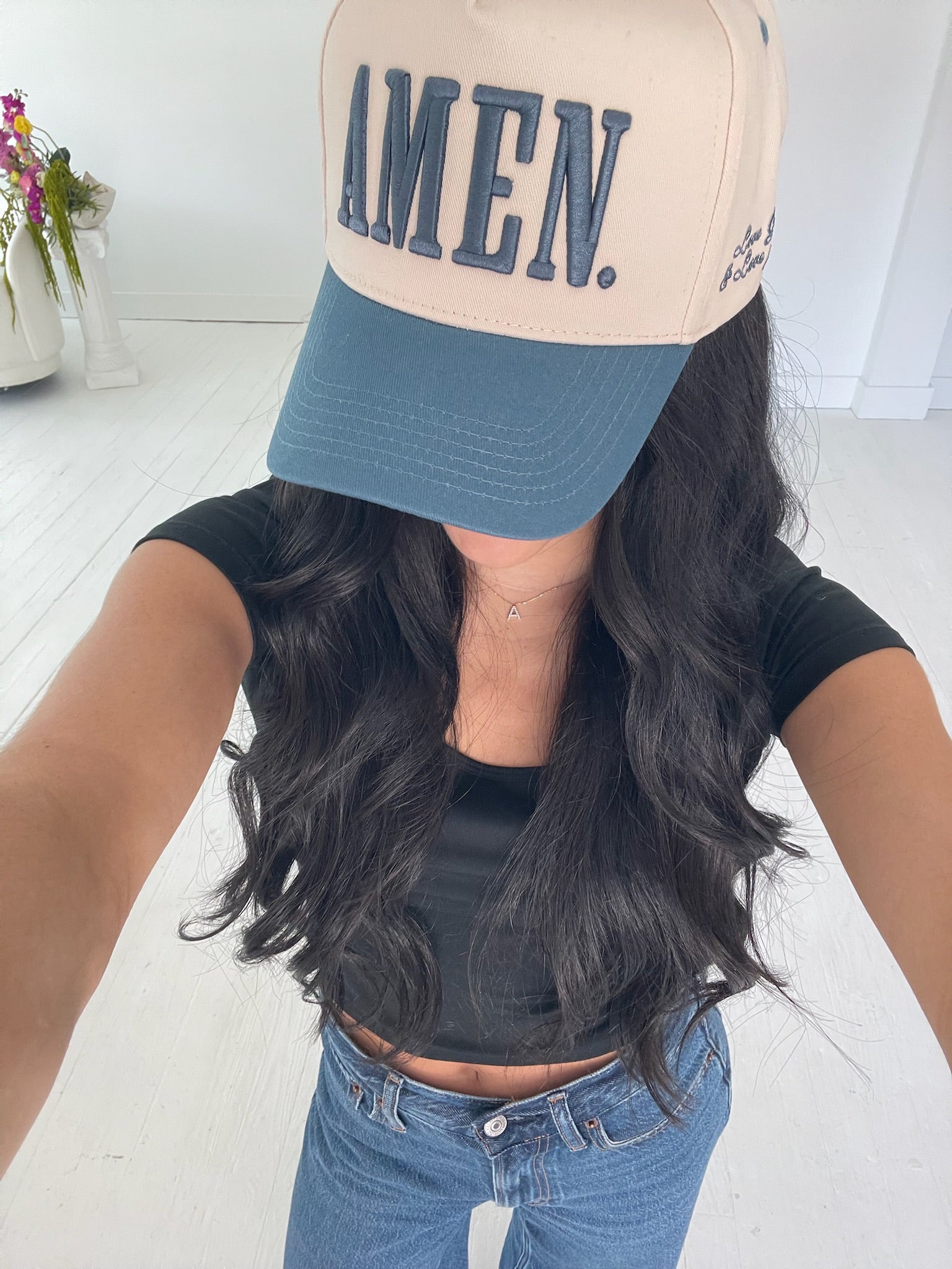AMEN. - Slate Blue Vintage Trucker Hat - Shop LINNY CO