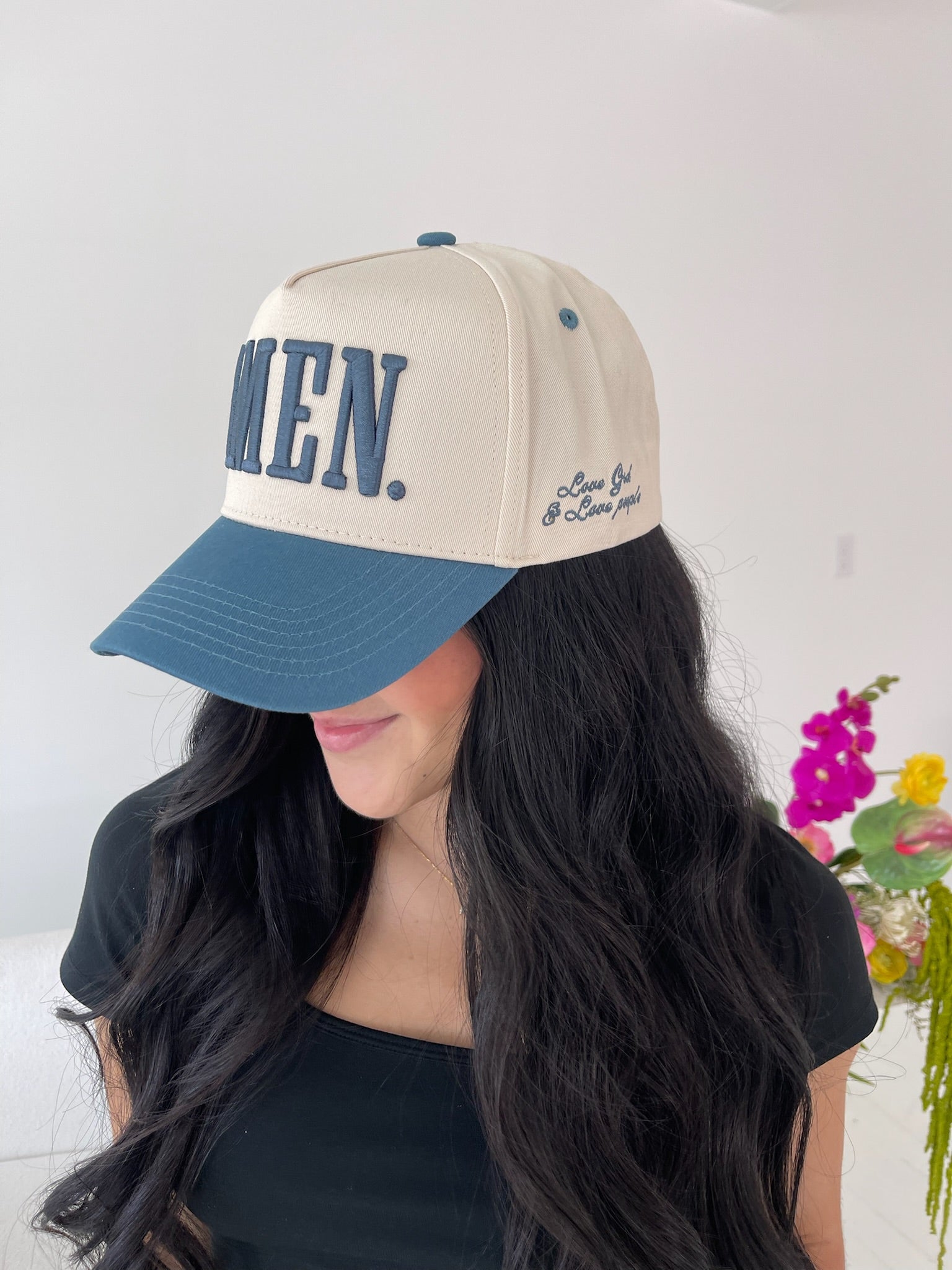 AMEN. - Slate Blue Vintage Trucker Hat - Shop LINNY CO