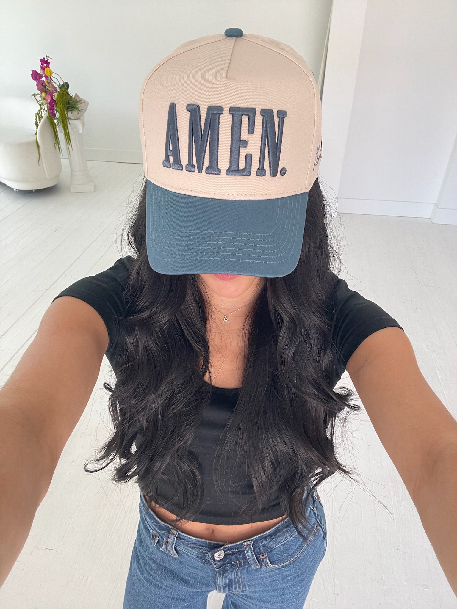 AMEN. - Slate Blue Vintage Trucker Hat - Shop LINNY CO