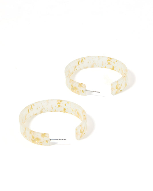 Ashley Medium Hoop Earrings - Gold Confetti - Shop LINNY CO