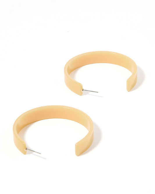 Ashley Medium Hoop Earrings - Latte - Shop LINNY CO