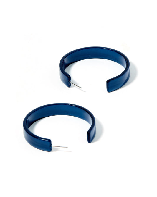 Ashley Medium Hoop Earrings - Navy - Shop LINNY CO