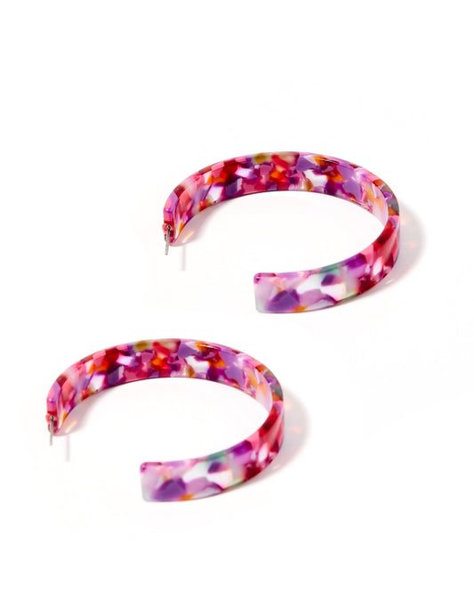Ashley Medium Hoop Earrings - Pink Multi - Shop LINNY CO