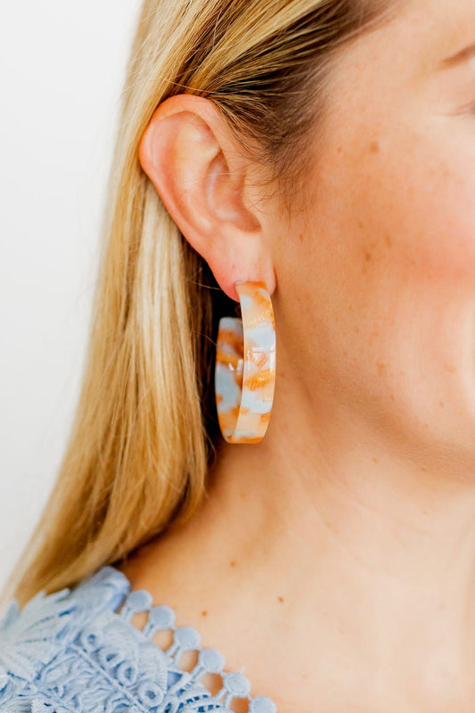 Ashley Medium Hoop Earrings - Sunrise - Shop LINNY CO
