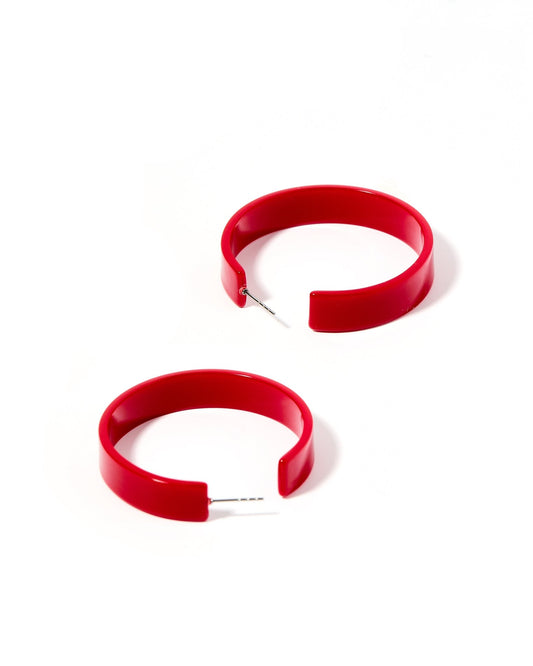 Ashley Medium Hoop Earrings - True Red - Shop LINNY CO