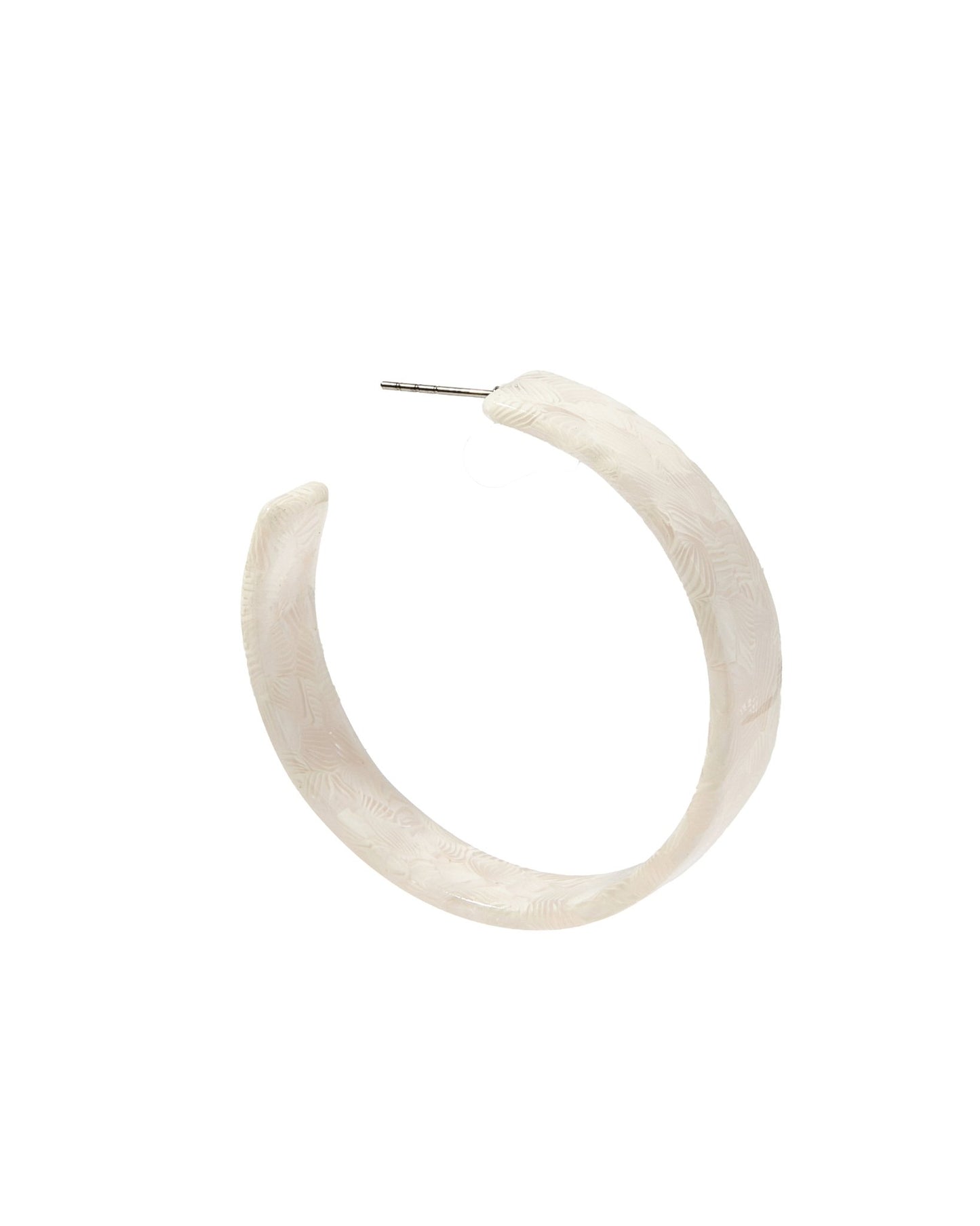Ashley Medium Hoop Earrings - White Shell - Shop LINNY CO