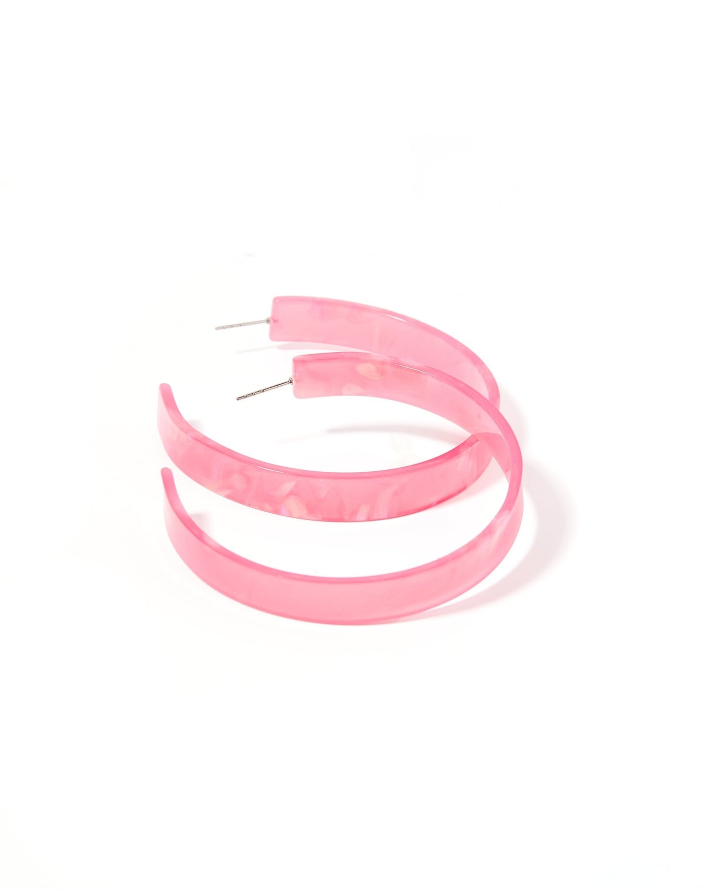 Ashley Mega Hoop Earrings - Azalea Pink - Shop LINNY CO