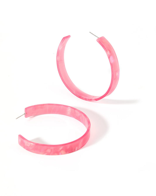 Ashley Mega Hoop Earrings - Azalea Pink - Shop LINNY CO