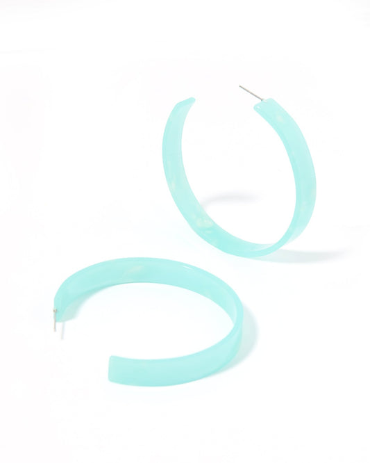 Ashley Mega Hoop Earrings - Blue Aqua - Shop LINNY CO
