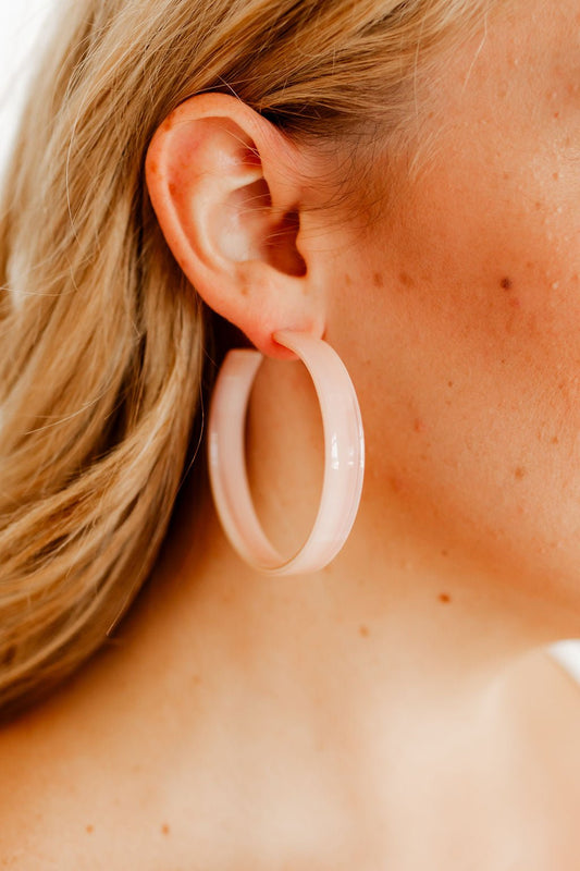 Ashley Mega Hoop Earrings - Blush Satin - Shop LINNY CO