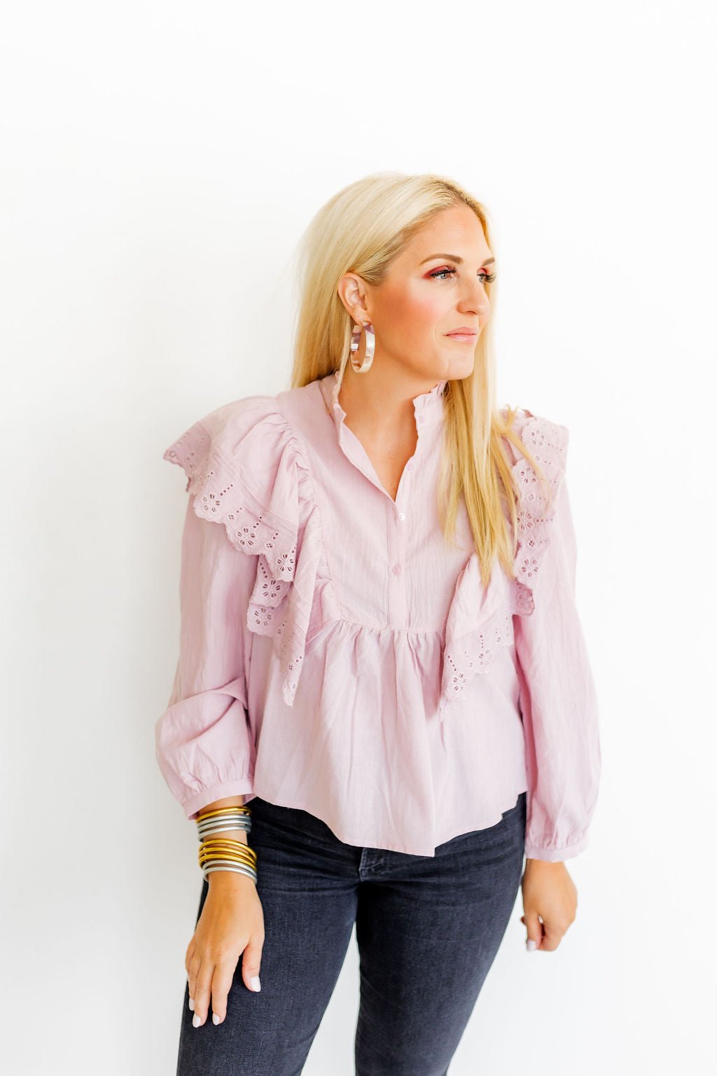 Ashley Mega Hoop Earrings - Lavender Honey - Shop LINNY CO