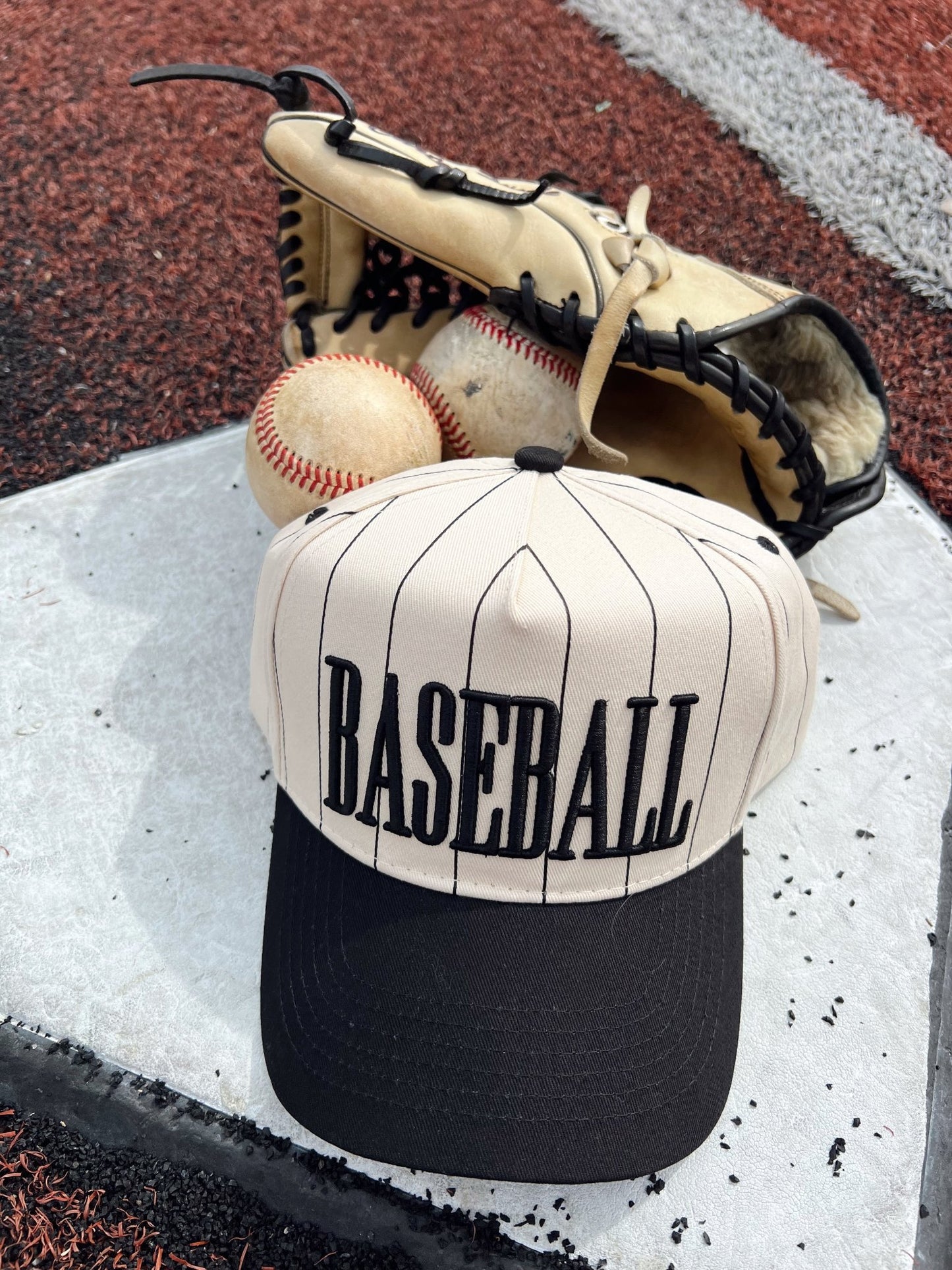 Baseball - Black Stripe Vintage Trucker Hat - PREORDER - Shop LINNY CO