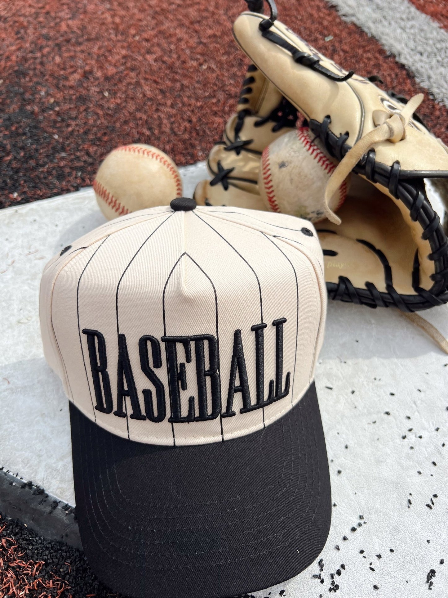 Baseball - Black Stripe Vintage Trucker Hat - PREORDER - Shop LINNY CO