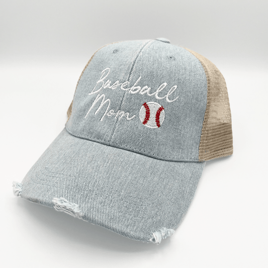 Baseball Mom Script Hat - Shop LINNY CO