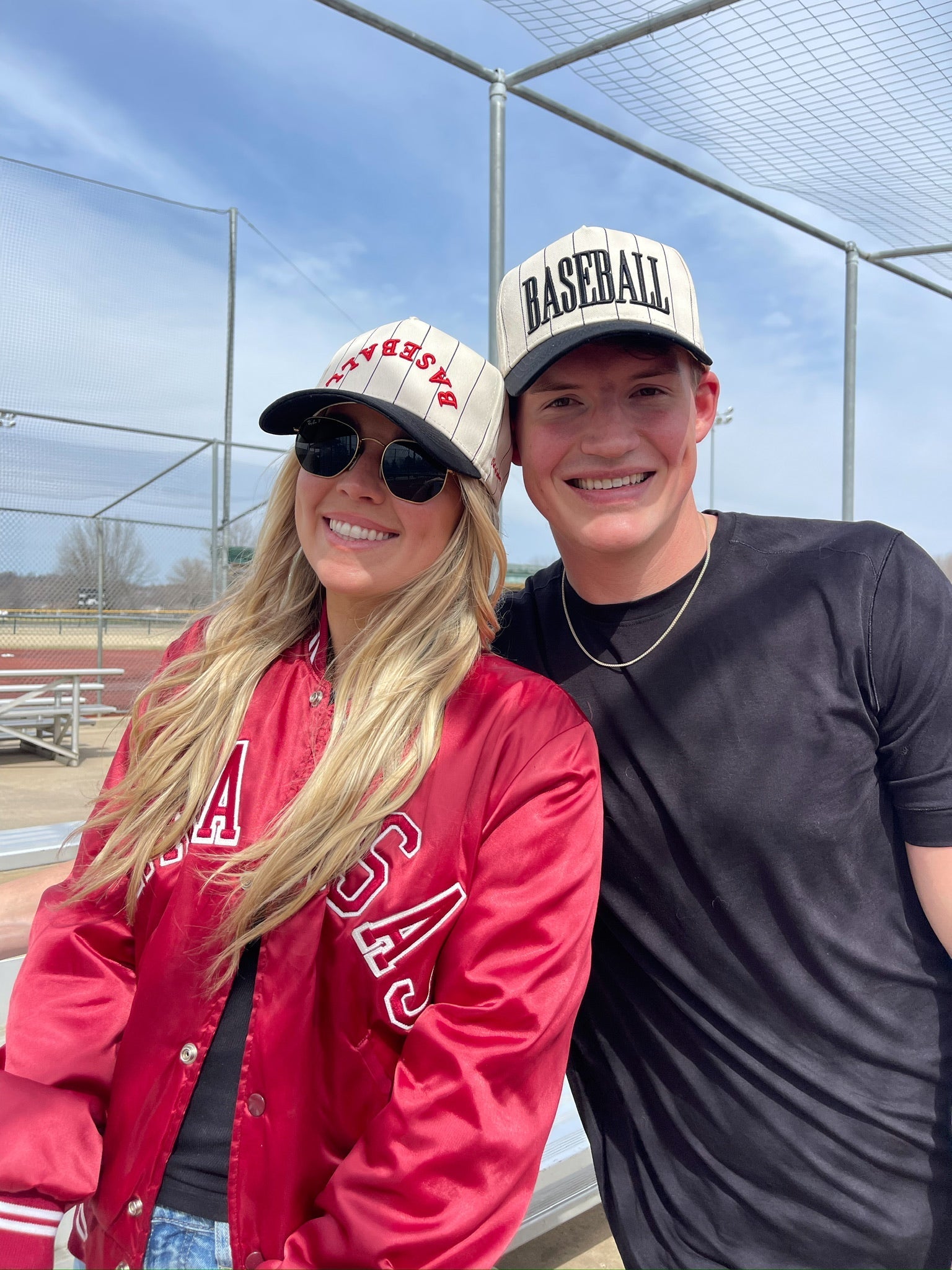 BASEBALL - Red on Black Stripe Vintage Hat - Shop LINNY CO