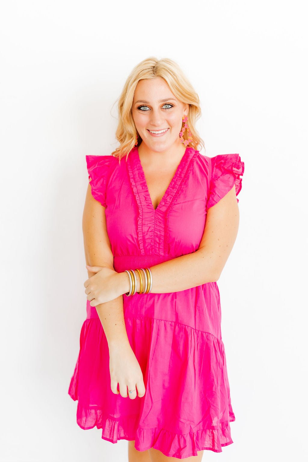 Bianca Statement Earrings - Pink Tangerine - Shop LINNY CO