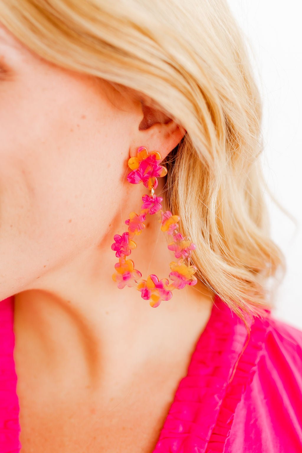 Bianca Statement Earrings - Pink Tangerine - Shop LINNY CO