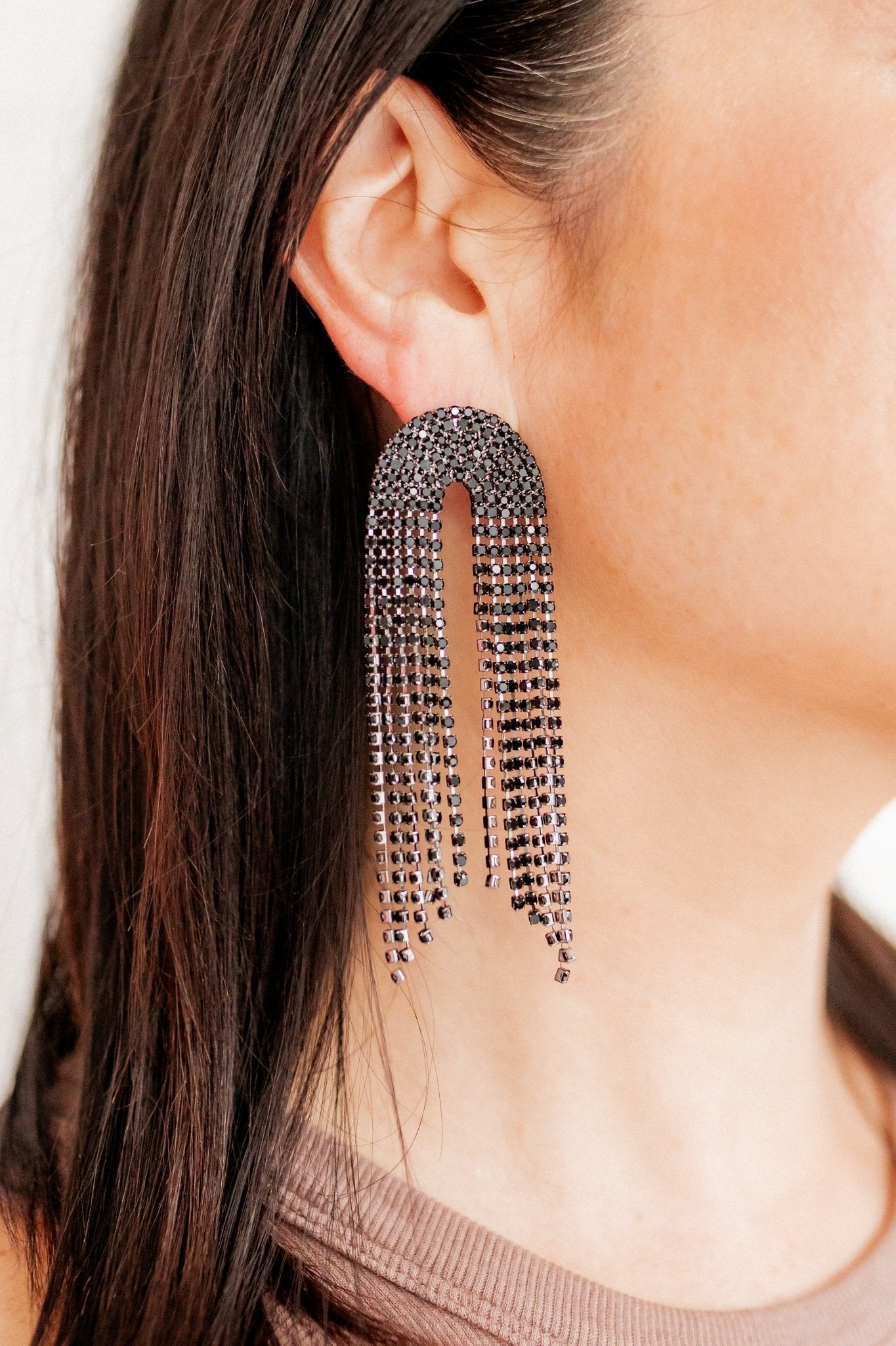 Blair Statement Earrings - Black - Shop LINNY CO