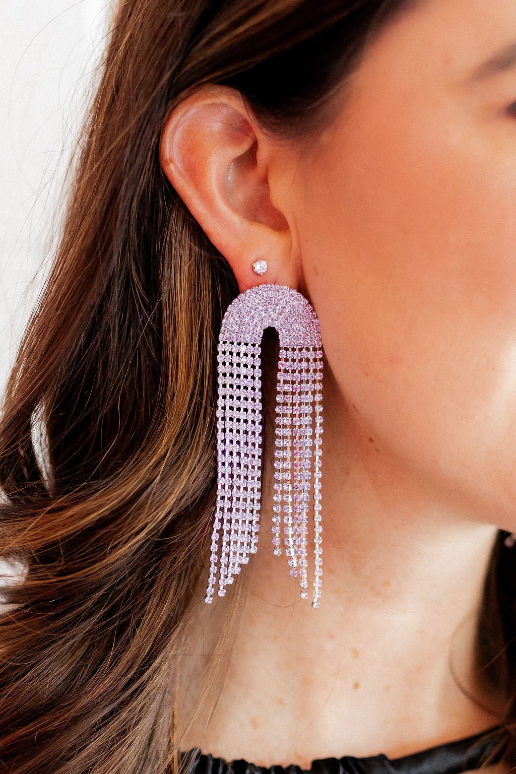 Blair Statement Earrings - Lavender - Shop LINNY CO