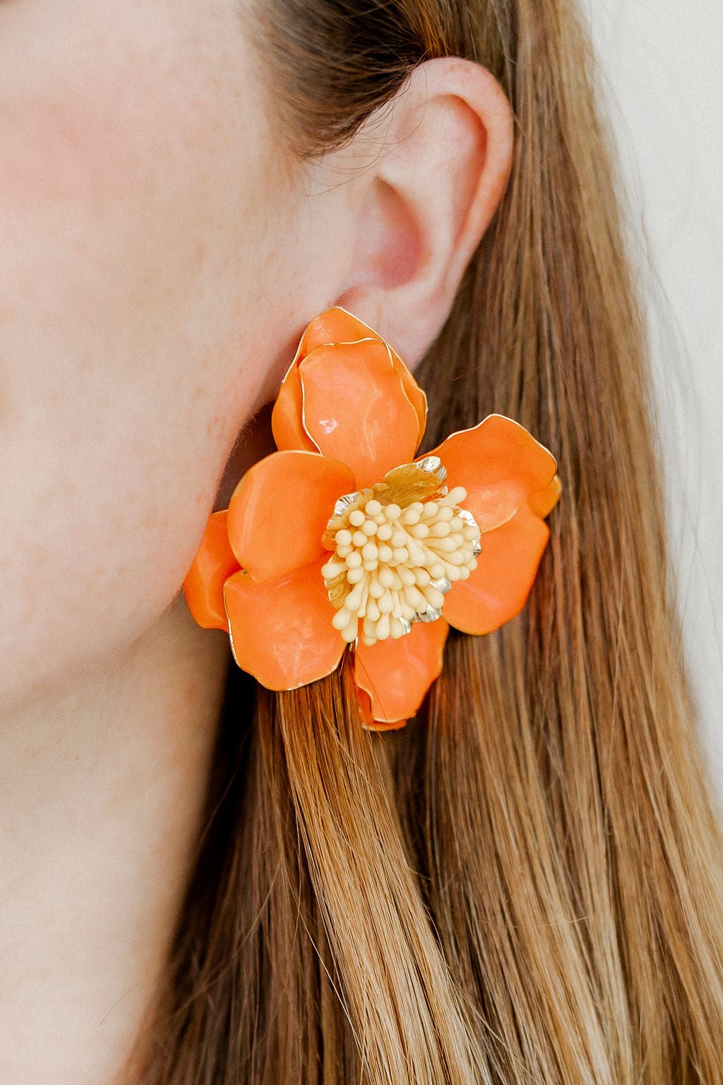 Blossom Statement Earrings - Orange - Shop LINNY CO