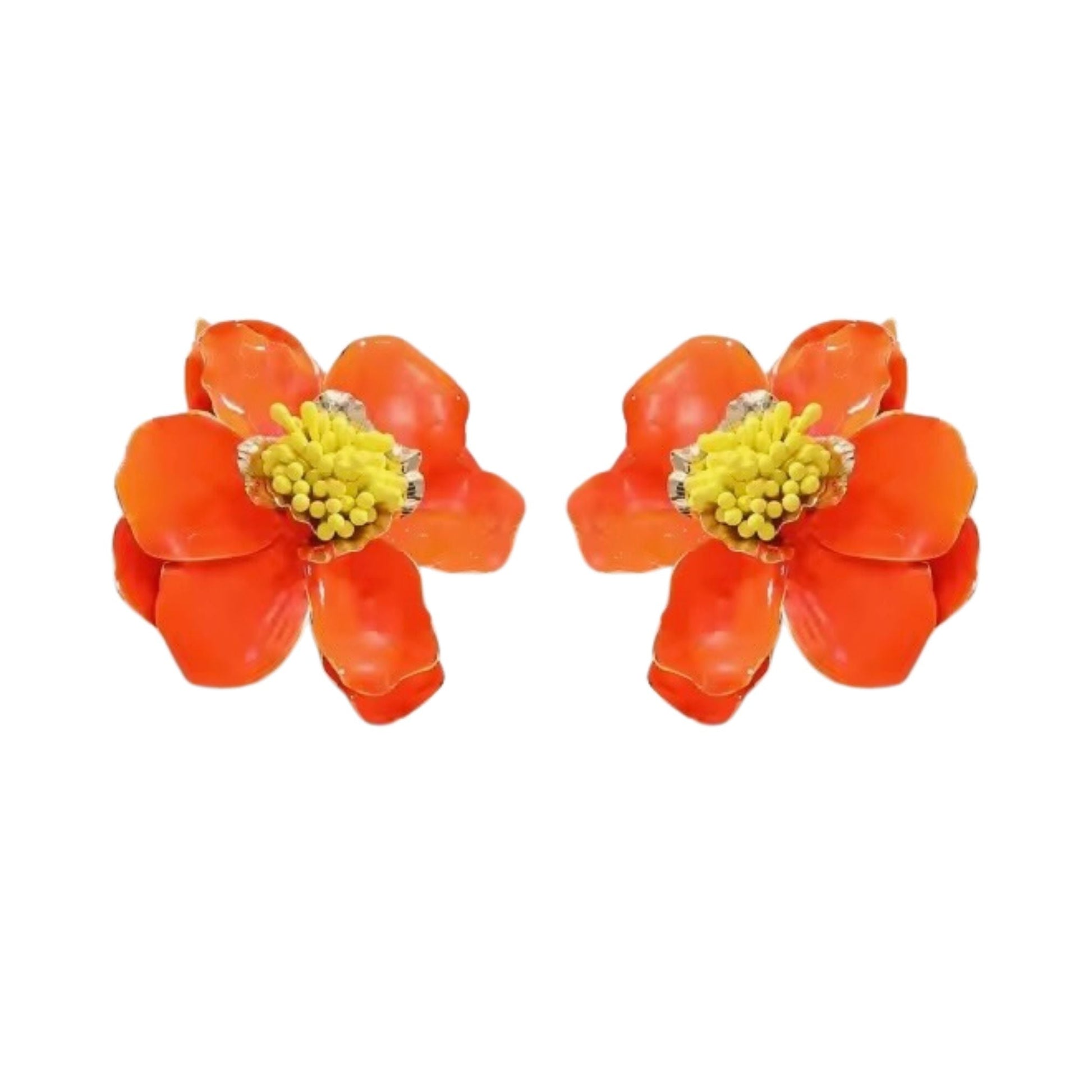 Blossom Statement Earrings - Orange - Shop LINNY CO