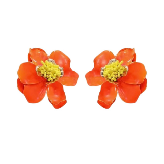 Blossom Statement Earrings - Orange - Shop LINNY CO
