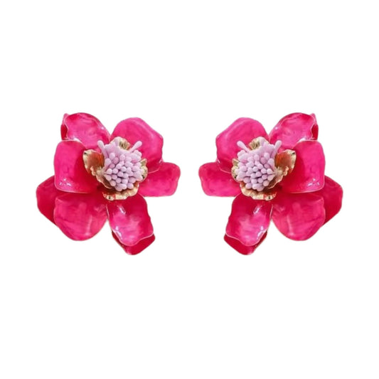 Blossom Statement Earrings - Pink - Shop LINNY CO