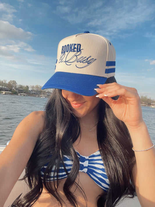 Booked and Busy - Royal Blue Vintage Trucker Hat - PREORDER - Shop LINNY CO