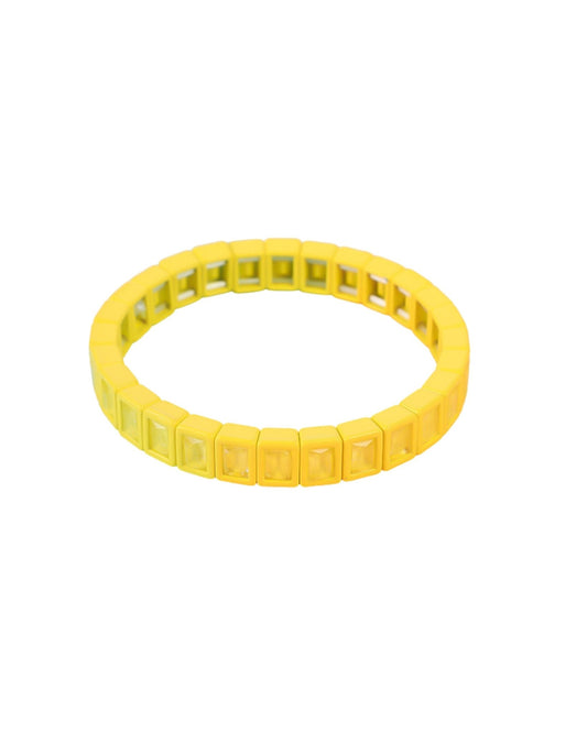 Bracelet - Candy Gem Block Yellow - Shop LINNY CO